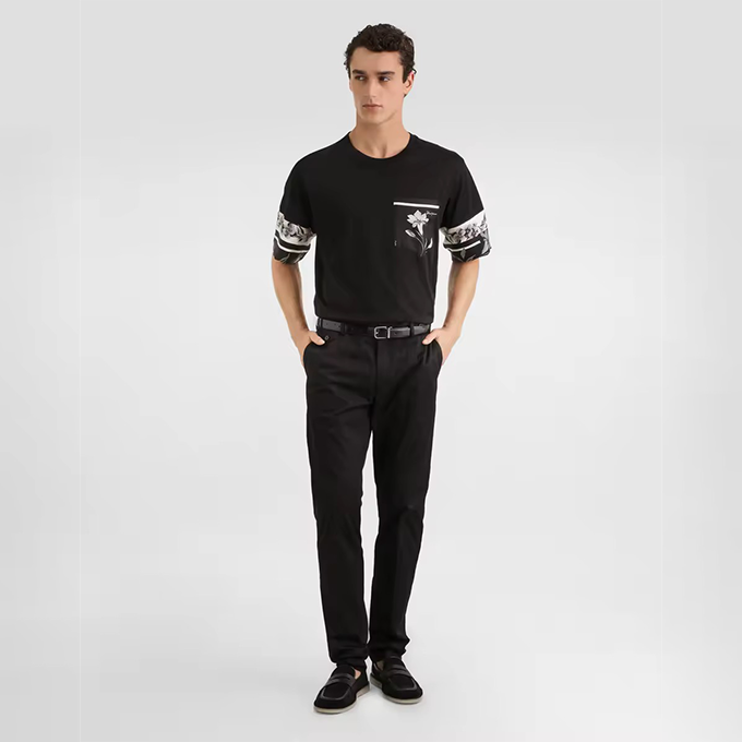 dolce & gabbana silk cotton blend floral print patchwork t shirt
